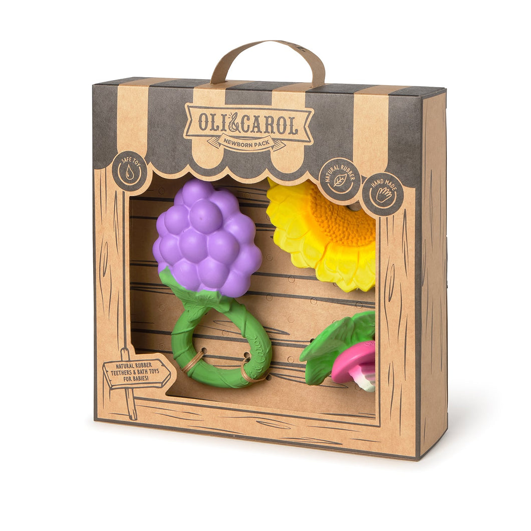 OLI&CAROL Newborn Gift Set - Grape Rattle