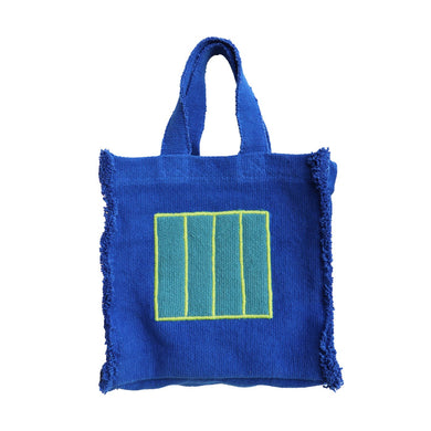 OLI&CAROL Peter Halley Fabric Handbag Blue Cell