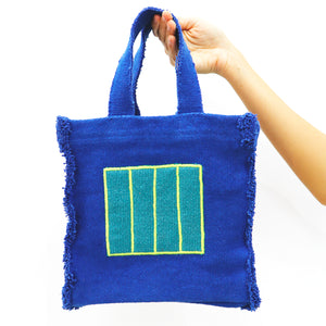 OLI&CAROL Peter Halley Fabric Handbag Blue Cell