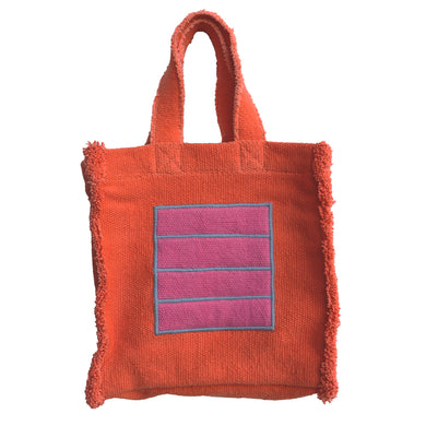 OLI&CAROL Peter Halley Fabric Handbag Orange Cell
