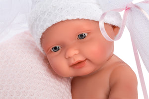 Llorens 10.2" Anatomically-Correct Baby Doll Sadie with Tulle Baby Swing