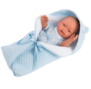 Llorens 10.2" Anatomically-Correct Baby Doll Braydon With Swaddle Blanket