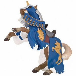 Papo France Reared Up Horse w/Unicorn Blue
