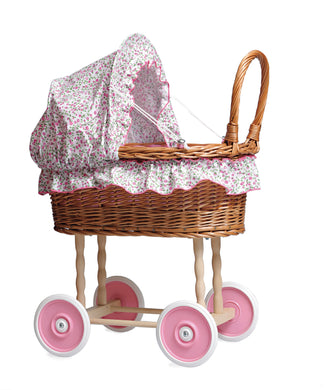 Egmont Toys Wicker Pram with Flower Bedding