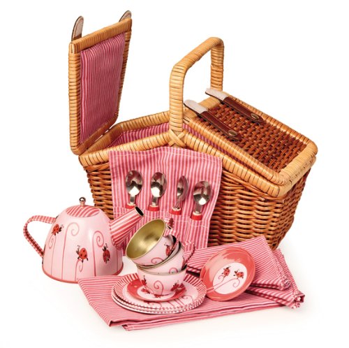 Egmont Toys Ladybug Tin Tea Set In a Basket