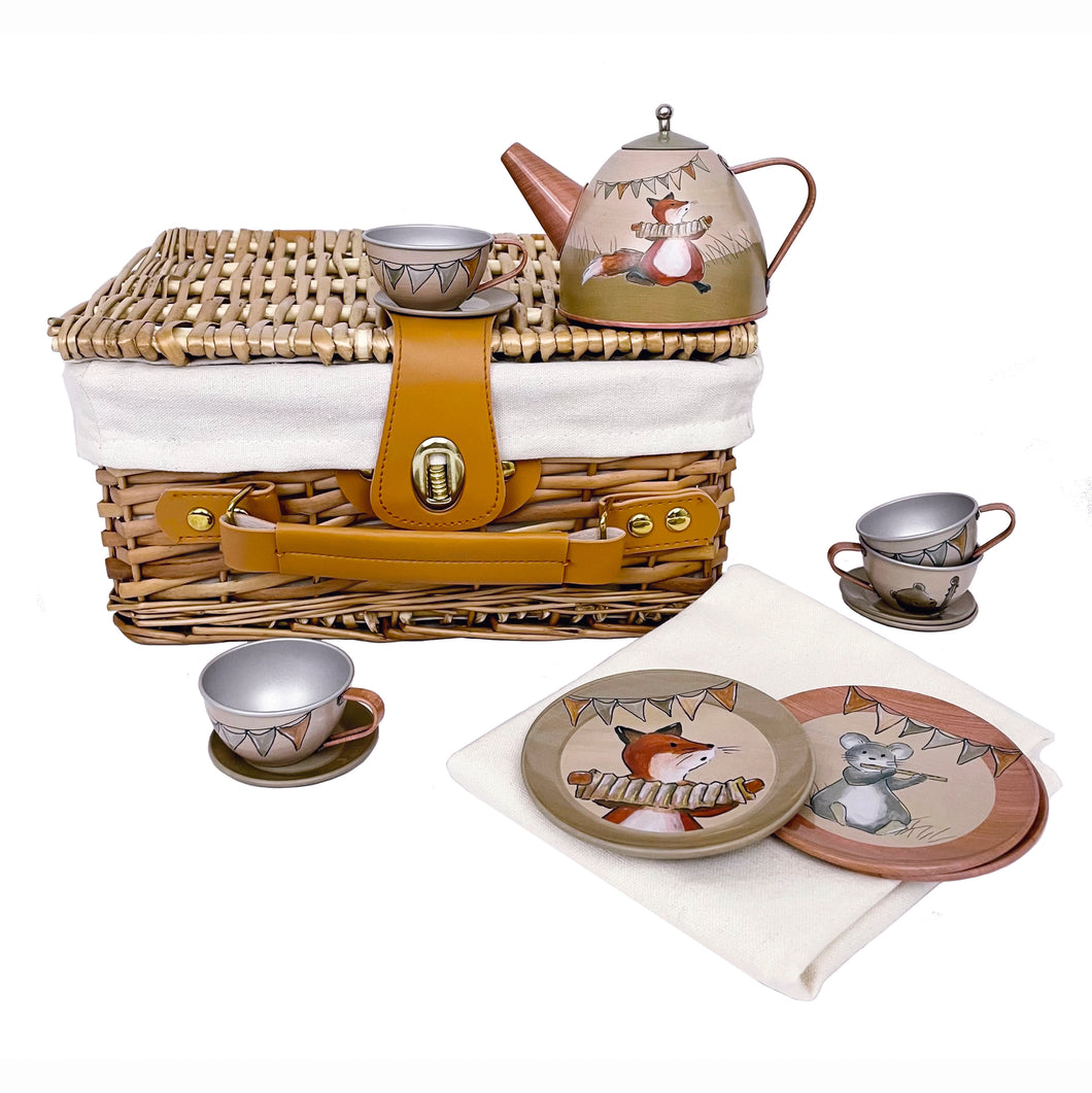 Egmont Toys Musicians Tin Tea Set In a Wicker Case