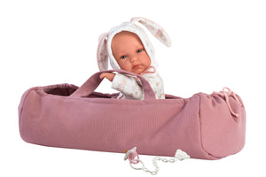 Llorens 13.8" Anatomically-Correct Baby Doll Anna with Carrycot
