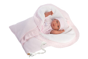 Llorens 15.7" Anatomically-Correct Newborn Doll Lily With Reversible Blanket