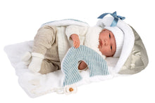 Load image into Gallery viewer, Llorens 16.5&quot; Articulated Newborn Doll Justin with Carrycot