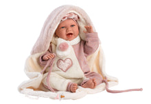 Load image into Gallery viewer, Llorens 16.5" Soft Body Crying Newborn Doll Estella with Blanket