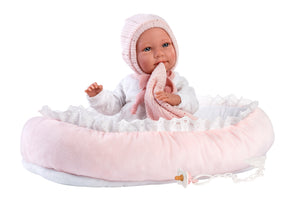 Llorens 16.5" Articulated Newborn Doll Holly with Cushion