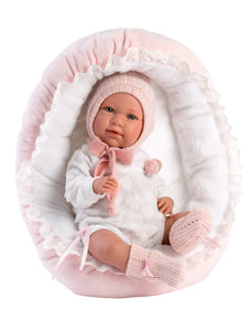 Llorens 16.5" Articulated Newborn Doll Holly with Cushion