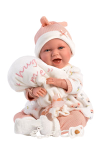 Llorens 16.5" Soft Body Crying Newborn Doll Payton with Balloon