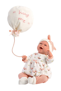 Llorens 16.5" Soft Body Crying Newborn Doll Payton with Balloon