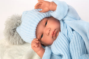 Llorens 16.9" Anatomically-Correct Newborn Doll Jackson with Blanket