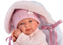 Load image into Gallery viewer, Llorens 17.3&quot; Soft Body Crying Newborn Doll Tiffany with Sleeping Bag