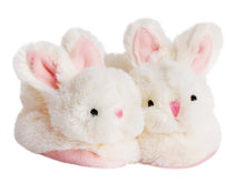 Load image into Gallery viewer, Doudou et Compagnie Pink Bunny Booties with Rattle