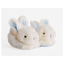 Load image into Gallery viewer, Doudou et Compagnie Blue Bunny Booties with Rattle