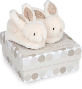 Doudou et Compagnie Classic Baby: Tan Bunny Booties With Rattle
