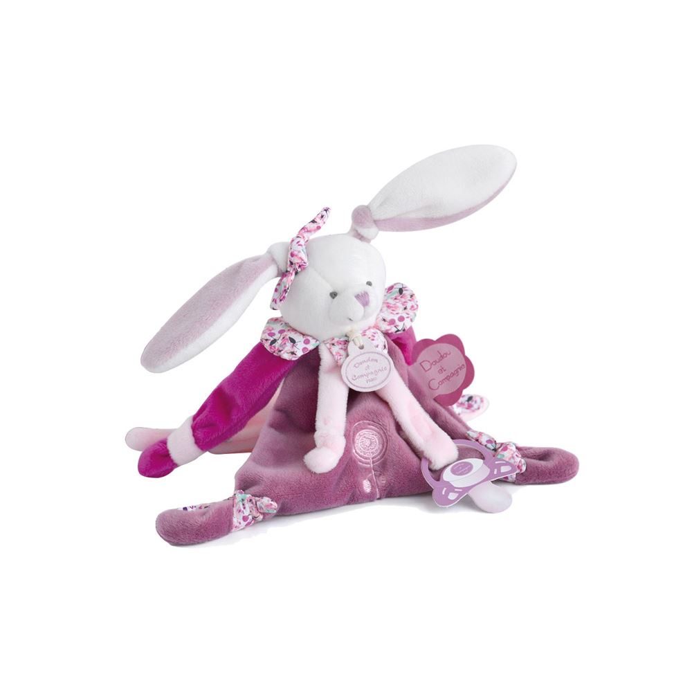 Doudou et Compagnie Cherry the Bunny Pacifier Holder