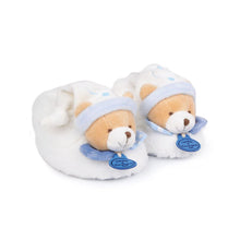 Load image into Gallery viewer, Doudou et Compagnie Blue Bear Baby Booties with Rattle