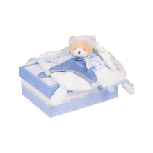 Load image into Gallery viewer, Doudou et Compagnie Blue Bear Blanket Plush Pal