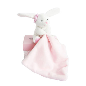 Doudou et Compagnie Hello Baby Blanket with Plush Stuffed Animal Bunny