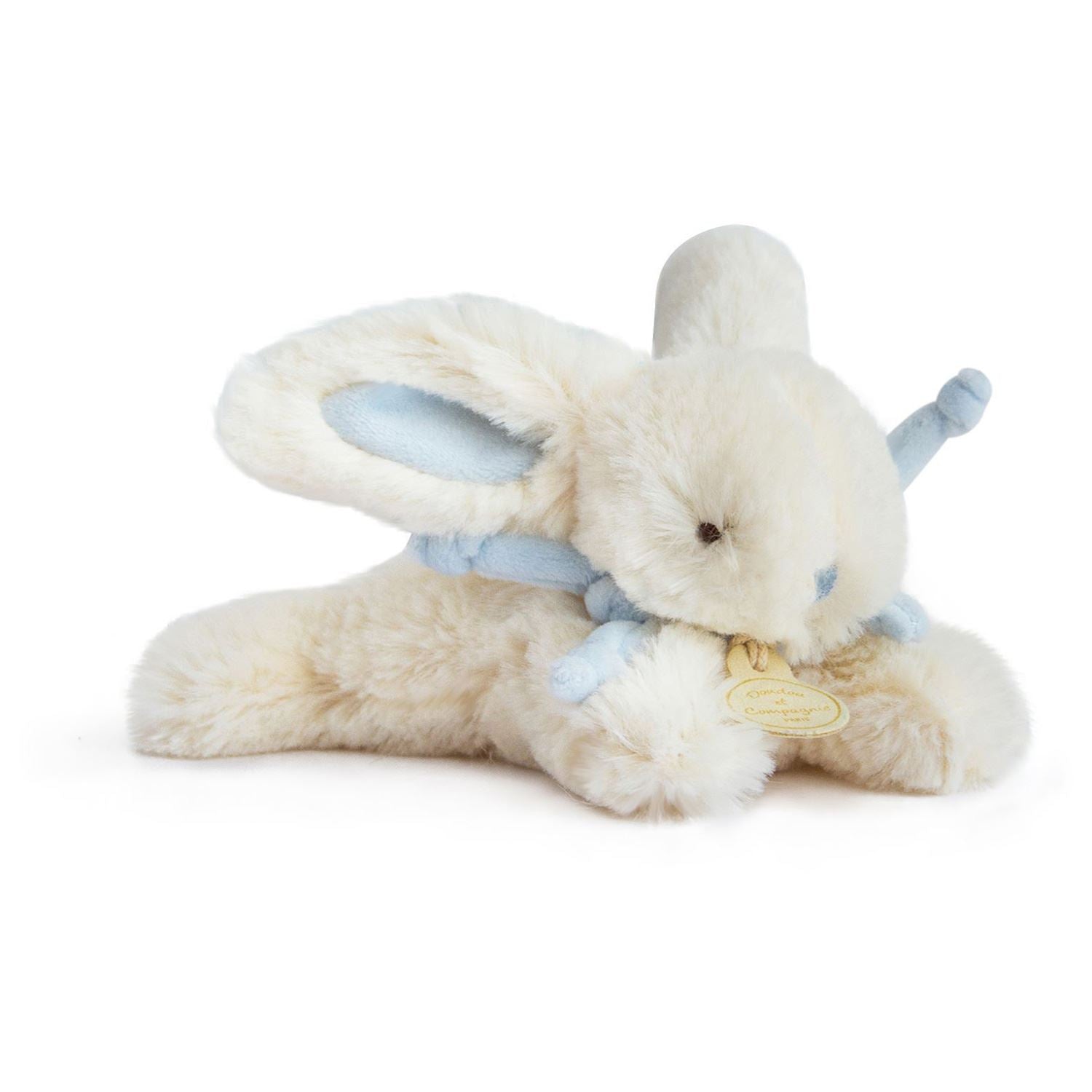 Doudou et Compagnie - Ivory & Blue Plush Bunny Doudou (26cm)