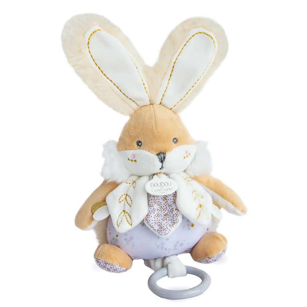 Doudou et Compagnie Sugar Bunny White Musical Pull Toy