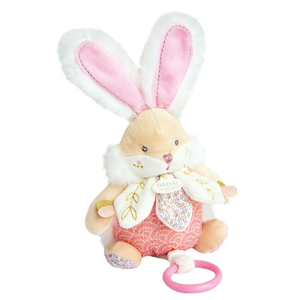 Doudou et Compagnie  Sugar Bunny Pink Musical Pull Toy