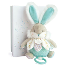 Load image into Gallery viewer, Doudou et Compagnie Sugar Bunny Sea Green Musical Pull Toy