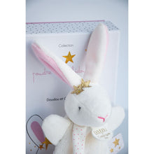 Load image into Gallery viewer, Doudou et Compagnie Star Pink Bunny Plush Pacifier Holder