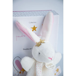 Doudou et Compagnie Star Pink Bunny Plush Pacifier Holder