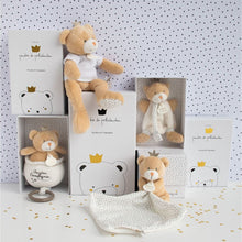 Load image into Gallery viewer, Doudou et Compagnie Little King Bear Plush with Doudou Baby Blanket