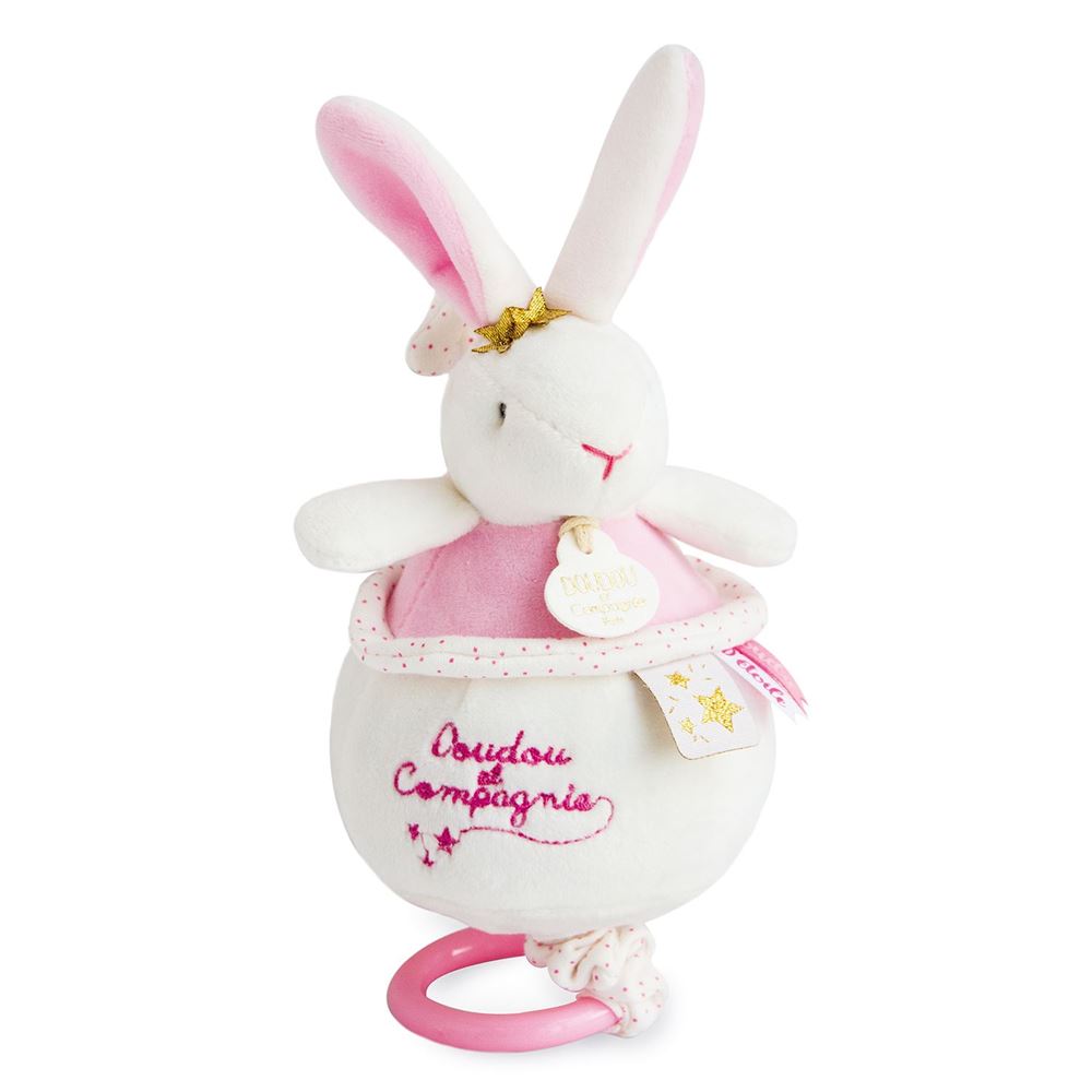 Doudou et Compagnie Star Pink Bunny Musical Pull Toy – Hotaling