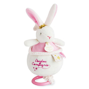 Doudou et Compagnie Star Pink Bunny Musical Pull Toy