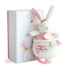 Load image into Gallery viewer, Doudou et Compagnie Star Pink Bunny Musical Pull Toy