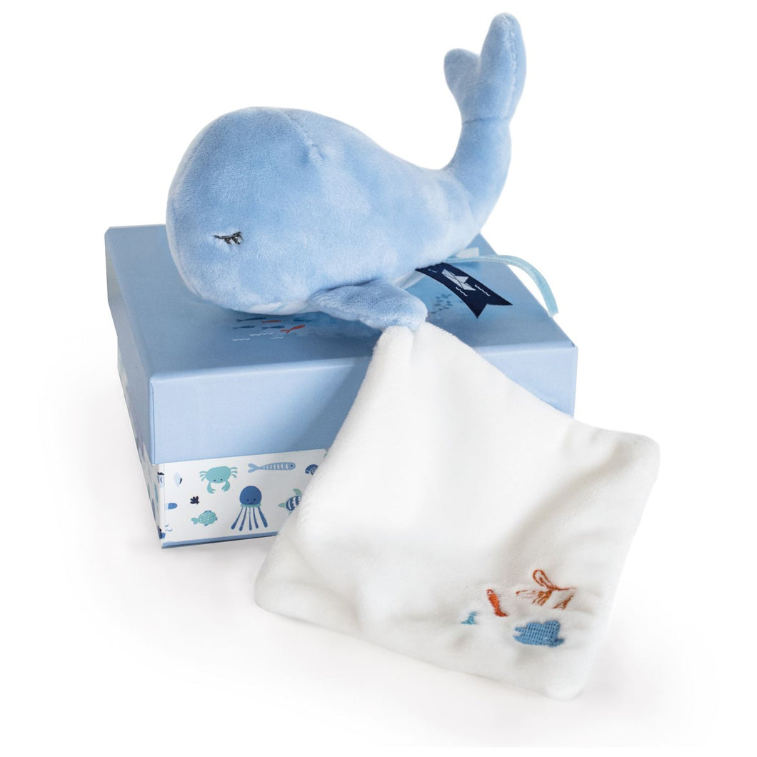 Doudou et Compagnie Under the Sea: Whale Plush with Doudou blanket