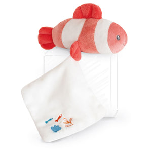 Doudou et Compagnie Under the Sea: Coral Clownfish Plush with Doudou blanket