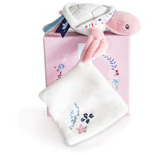 Load image into Gallery viewer, Doudou et Compagnie Under the Sea: Pink Turtle Plush with Doudou blanket