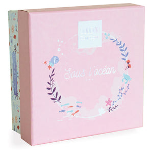 Doudou et Compagnie Under the Sea: Pink Turtle Plush with Doudou blanket