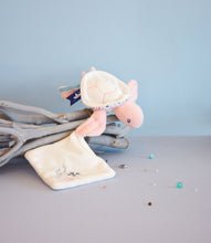 Load image into Gallery viewer, Doudou et Compagnie Under the Sea: Pink Turtle Plush with Doudou blanket