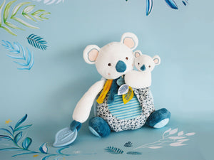 Doudou et Compagnie Yoka the Koala Plush Mama with Baby and Teething Ring