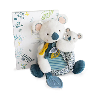 Doudou et Compagnie Yoka the Koala Plush Mama with Baby and Teething Ring