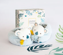 Load image into Gallery viewer, Doudou et Compagnie Yoka the Koala Baby Booties with Rattle