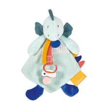 Load image into Gallery viewer, Doudou et Compagnie Dinosaur Blanket With Pacifier Clip
