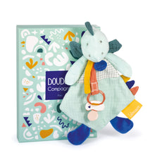 Load image into Gallery viewer, Doudou et Compagnie Dinosaur Blanket With Pacifier Clip