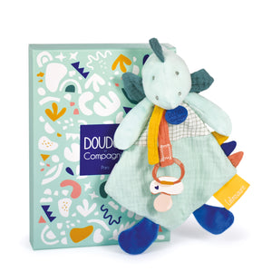 Doudou et Compagnie Dinosaur Blanket With Pacifier Clip