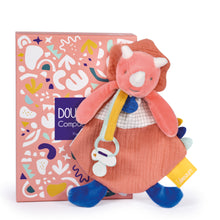 Load image into Gallery viewer, Doudou et Compagnie Dinosaur Blanket With Pacifier Clip