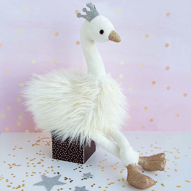 Histoire D'ours White Glitter Swan
